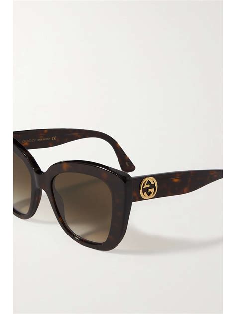 gucci round-frame tortoiseshell acetate sunglasses|55mm cat eye sunglasses Gucci.